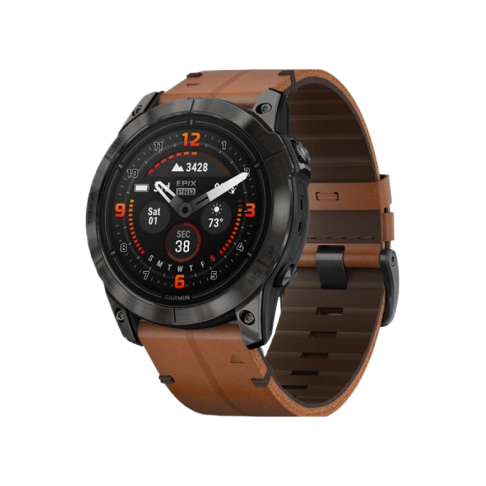 Garmin Epix Pro Gen 2 Sapphire 51mm Carbon G. DLC Tit. with Chestnut L. Band