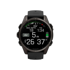 Garmin Fenix 8 43mm AMOLED Sapphire Carbon Gray DLC Titanium with Black/Pebble Gray Silicone Band (010-02903-20, 010-02903-21)