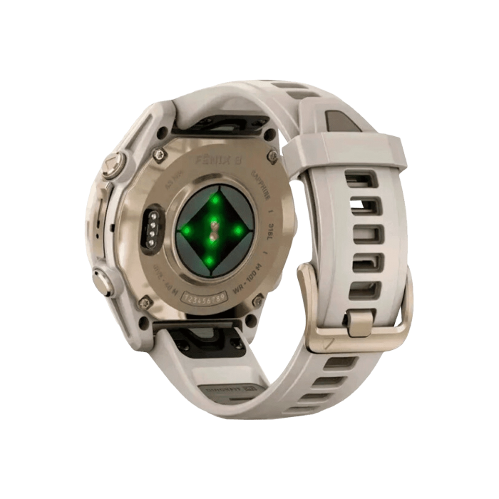 Garmin Fenix 8 43mm AMOLED Sapphire Soft Gold with Fog Gray/Dark Sandstone Silicone Band