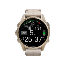 Garmin Fenix 8 43mm AMOLED Sapphire Soft Gold with Limestone Leather Band (010-02903-40)