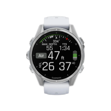 Garmin Fenix 8 43mm AMOLED Silver with Whitestone Silicone Band (010-02903-00)
