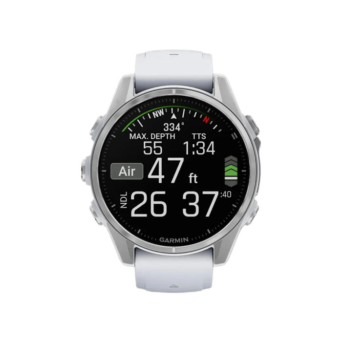 Garmin Fenix 8 43mm AMOLED Silver with Whitestone Silicone Band (010-02903-00)