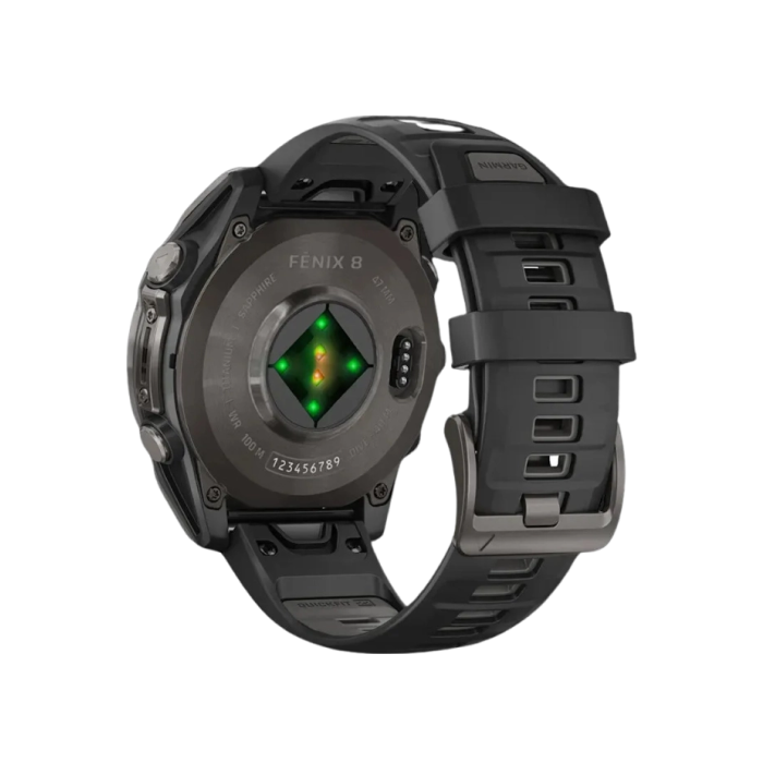 Garmin Fenix 8 47mm AMOLED Sapphire Carbon Gray DLC Titanium with Black/Pebble Gray Silicone Band