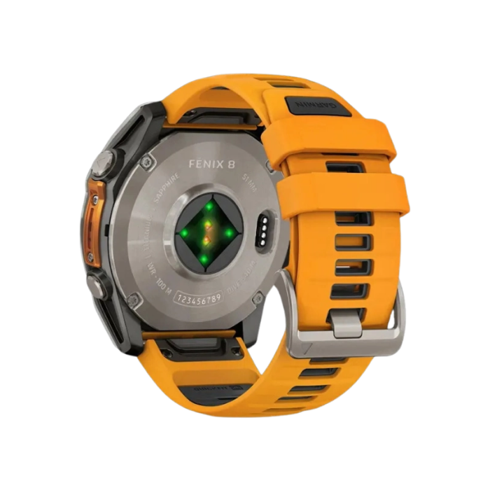 Garmin Fenix 8 47mm AMOLED Sapphire Titanium with Spark Orange/Graphite Silicone Band