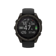 Garmin Fenix 8 47mm Solar Sapphire Carbon Gray DLC Titanium with Black/Pebble Gray Silicone Band (010-02906-10, 010-02906-11)
