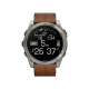 Garmin Fenix 8 51mm AMOLED Sapphire Carbon Grey DLC with Chestnut Leather Band