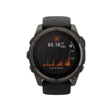 Garmin Fenix 8 51mm Solar Sapphire Carbon Gray DLC Titanium with Black/Pebble Gray Silicone Band (010-02907-10, 010-02907-11)