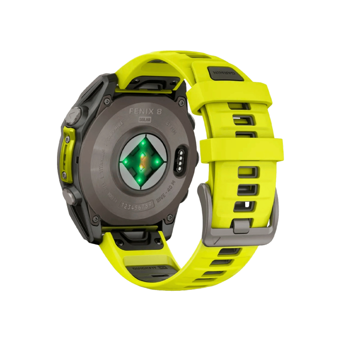Garmin Fenix 8 47mm Solar Sapphire Titanium with Amp Yellow/Graphite Silicone Band