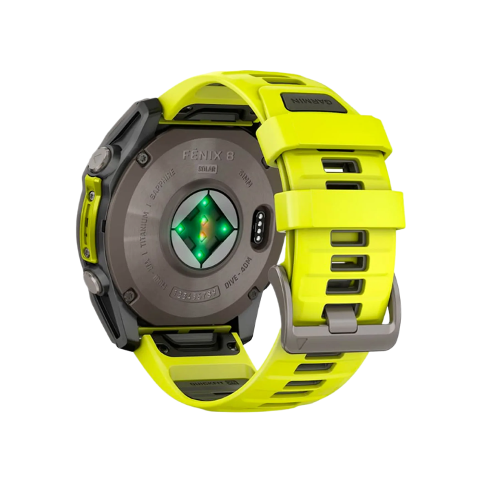 Garmin Fenix 8 51mm Solar Sapphire Titanium with Amp Yellow/Graphite Silicone Band
