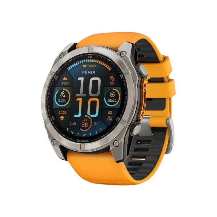Garmin Fenix 8 51mm AMOLED Sapphire Titanium with Spark Orange/Graphite Silicone Band