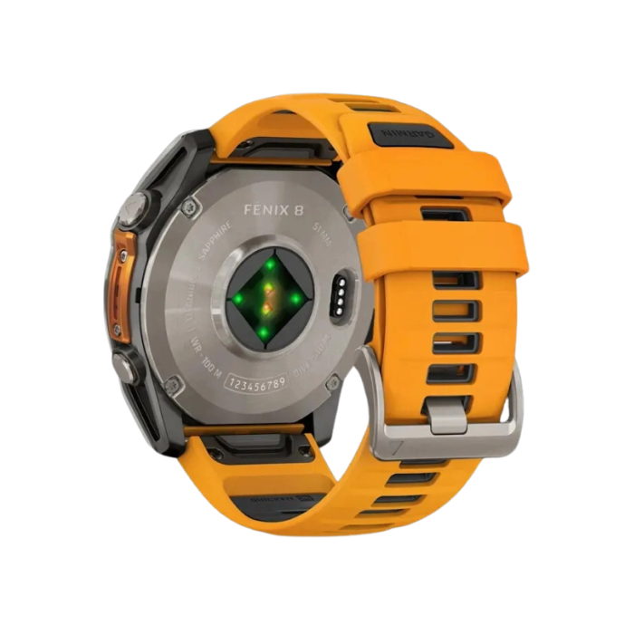 Garmin Fenix 8 51mm AMOLED Sapphire Titanium with Spark Orange/Graphite Silicone Band