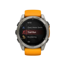 Garmin Fenix 8 51mm AMOLED Sapphire Titanium with Spark Orange/Graphite Silicone Band (010-02905-10, 010-02905-11)