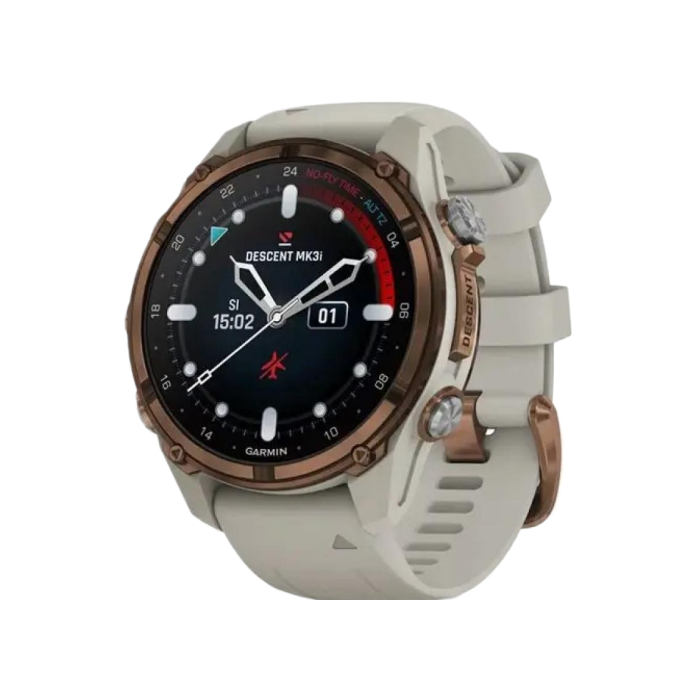 Garmin Descent Mk3i 43 mm Bronze PVD Titanium with French Gray Silicone Band