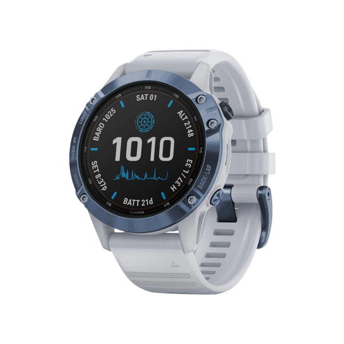 Garmin Fenix 6 Pro Solar Edition Mineral Blue with Whitestone Band