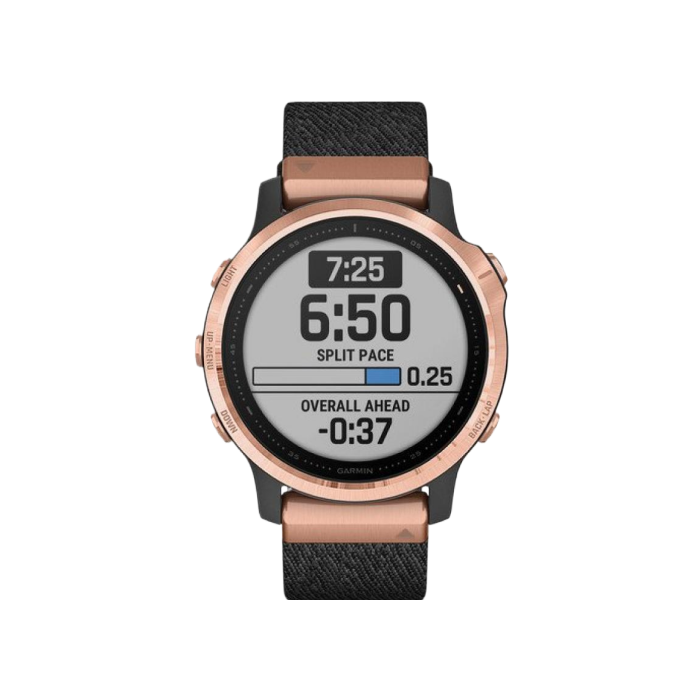 Garmin Fenix 6S Pro Sapphire Rose Gold with Heathered Black Nylon Band (010-02159-37)