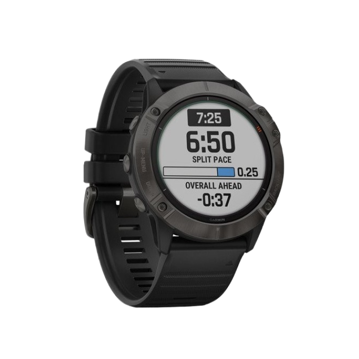 Garmin Fenix 6X Pro Solar Titanium Carbon Grey DLC with Black Band