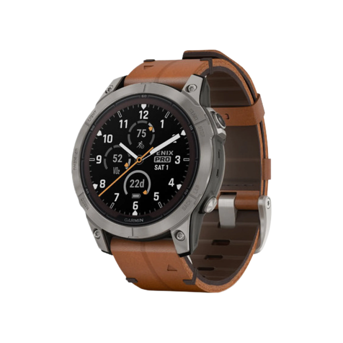 Garmin Fenix 7 Pro Sapphire Solar Titanium with Chestnut L.