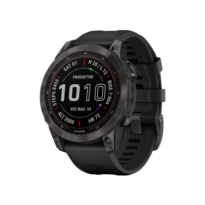 Garmin Fenix 7 Sapphire Solar Carbon Gray DLC Titanium with Black Band