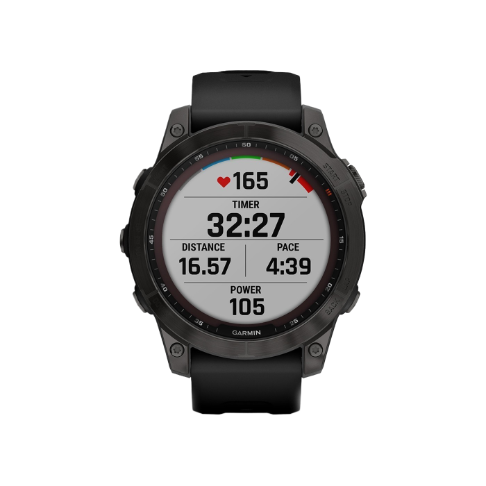 Garmin Fenix 7 Sapphire Solar Carbon Gray DLC Titanium with Black Band