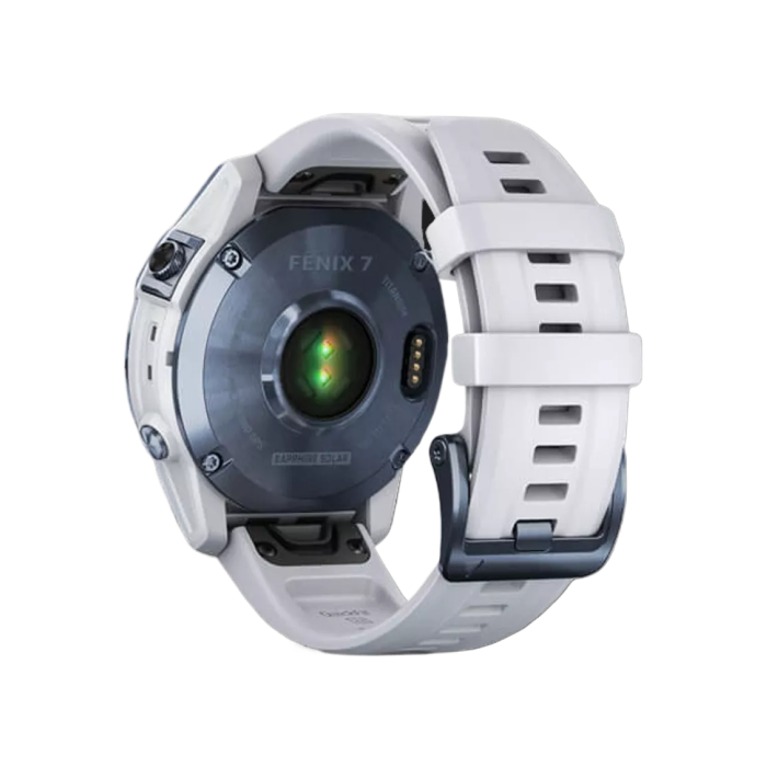 Garmin Fenix 7 Sapphire Solar Mineral Blue DLC Titanium with Whitestone Band