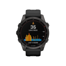 Garmin Fenix 7S Sapphire Solar Carbon G. DLC Titanium w. Black Band (010-02539-24,010-02539-25)