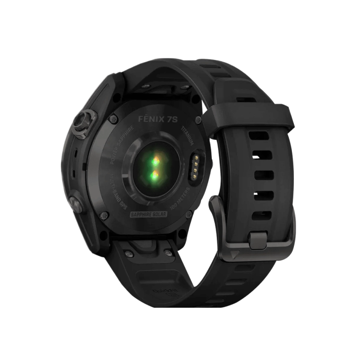 Garmin Fenix 7S Sapphire Solar Carbon G. DLC Titanium w. Black Band
