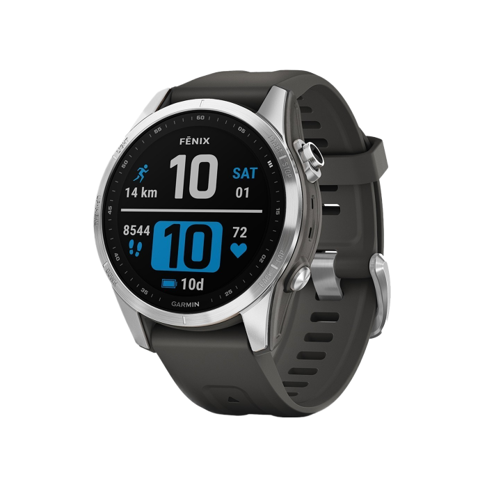 Garmin Fenix 7S Silver with Graphite Band