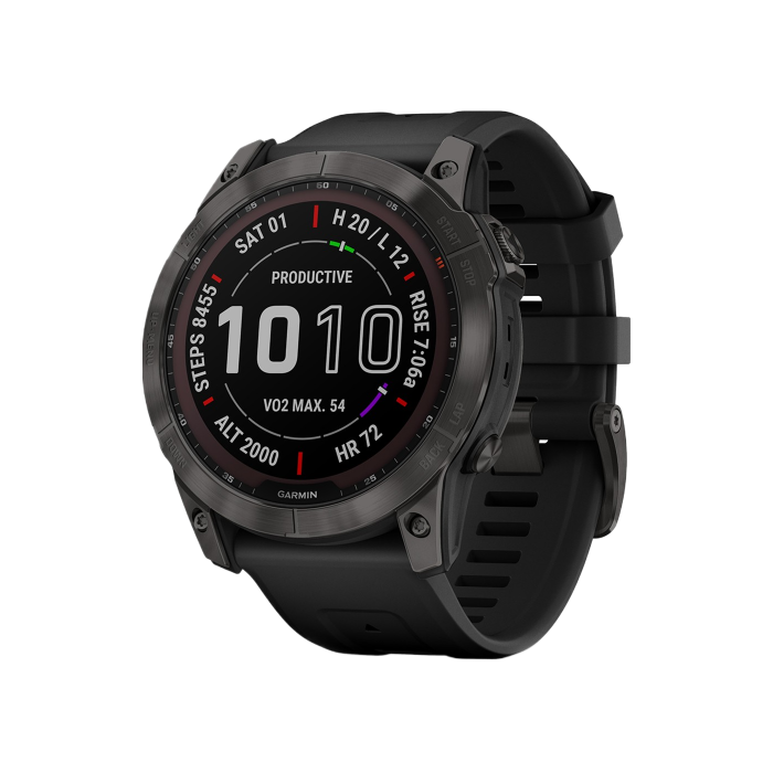Garmin Fenix 7X Sapphire Solar Carbon Gray DLC Titanium with Black Band