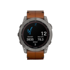 Garmin Fenix 7X Sapphire Solar Titanium w. Chestnut Leather Band (010-02541-19)