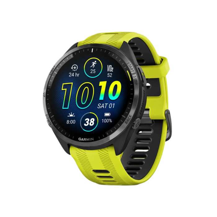 Garmin Forerunner 965 Carbon Gray Titanium Bezel w. Black Case and Amp Yell/Black S. Band