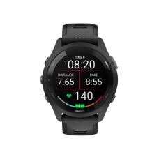 Garmin Forerunner 265 Black Bezel and Case w. Black/Powder Gray Silicone Band (010-02810-00,010-02810-10,010-02810-50)