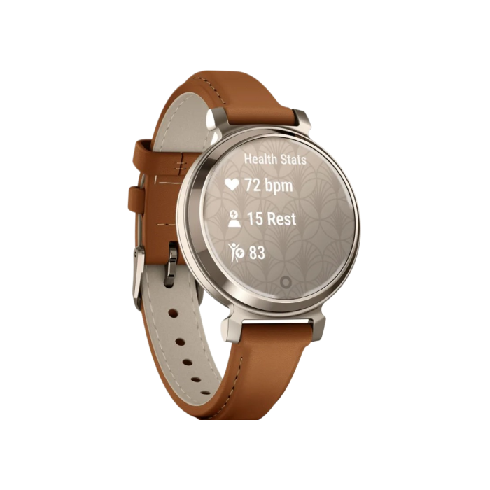 Garmin Lily 2 Classic Cream Gold with Tan Leather Band