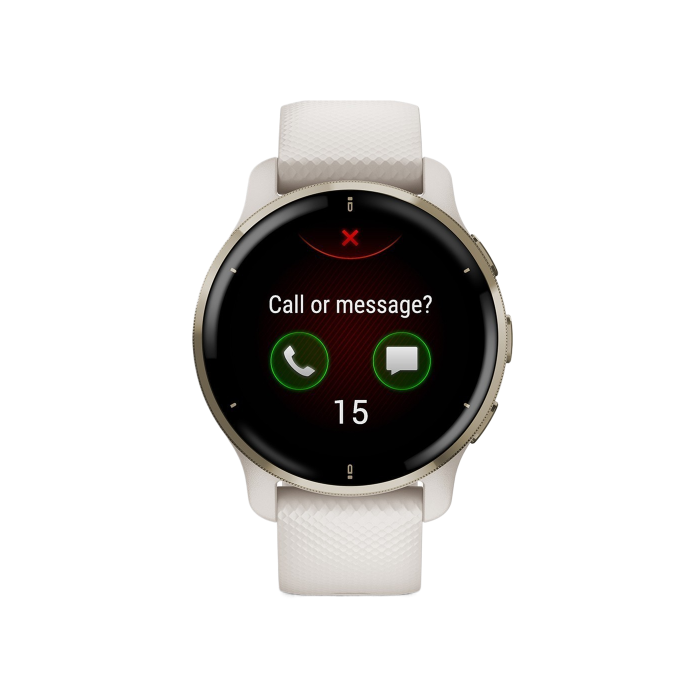Garmin Venu 2 Plus Cream Gold S. Steel Bezel w. Ivory Case and S. Band (010-02496-02,010-02496-12)