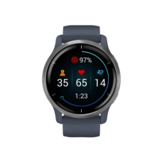 Garmin Venu 2 Silver Bezel with Granite Blue Case and Silicone Band (010-02430-10,010-02430-00)