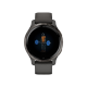 Garmin Venu 2 Slate with Black Leather Band