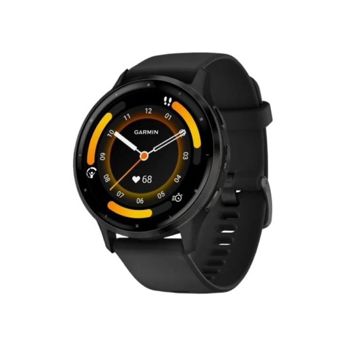 Garmin Venu 3 Slate Stainless Steel Bezel with Black Case and Silicone Band