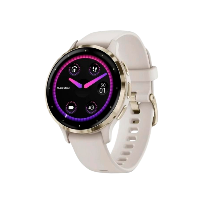 Garmin Venu 3S Soft Gold S. Steel Bezel with Ivory Case and S. Band