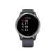 Garmin Venu Silver Stainless Steel Bezel w. Granite Blue and Silicone B.