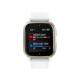 Garmin Venu Sq 2 Cream Gold Aluminum Bezel with White Case and Silicone Band
