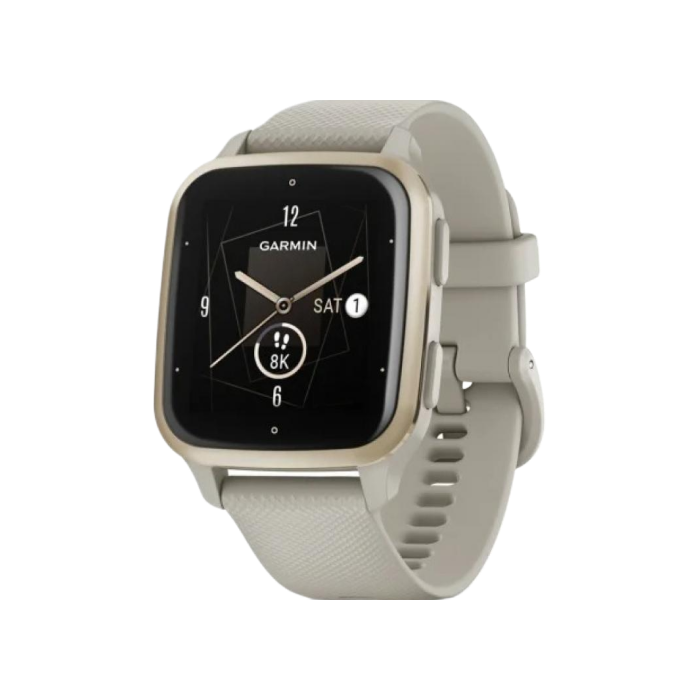 Garmin Venu Sq 2 – Music Edition Cream Gold Al. Bezel w. French Gray Case and S. Band