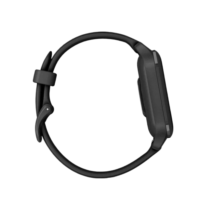 Garmin Venu Sq 2 – Music Edition Slate Aluminum Bezel with Black Case and Silicone Band