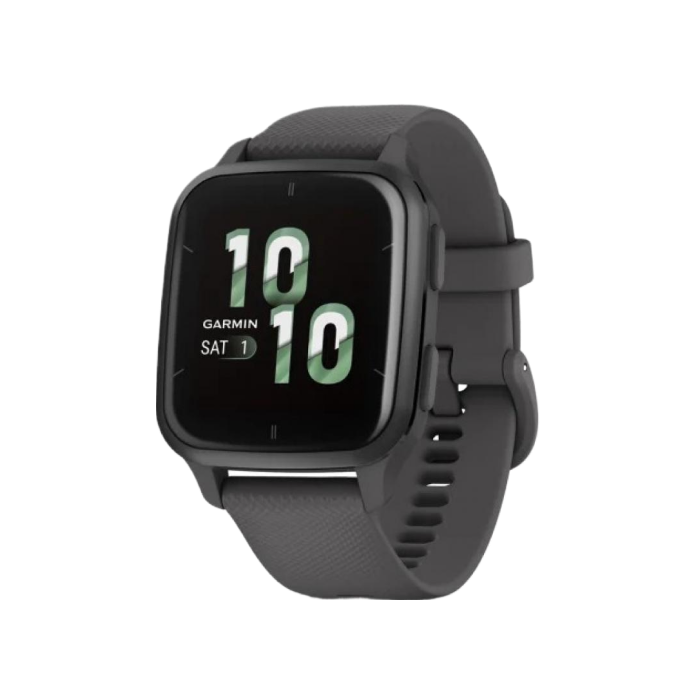 Garmin Venu Sq 2 Slate Aluminum Bezel with Shadow Gray Case and Silicone Band (010-02701-00,010-02701-10)
