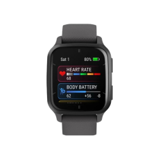 Garmin Venu Sq 2 Slate Aluminum Bezel with Shadow Gray Case and Silicone Band (010-02701-00,010-02701-10)
