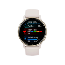 Garmin VivoActive 5 Cream Gold Aluminum Bezel with Ivory Case and Silicone Band (010-02862-11)