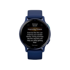 Garmin VivoActive 5 Metallic Navy Aluminum Bezel with Navy Case and Silicone Band (010-02862-12)