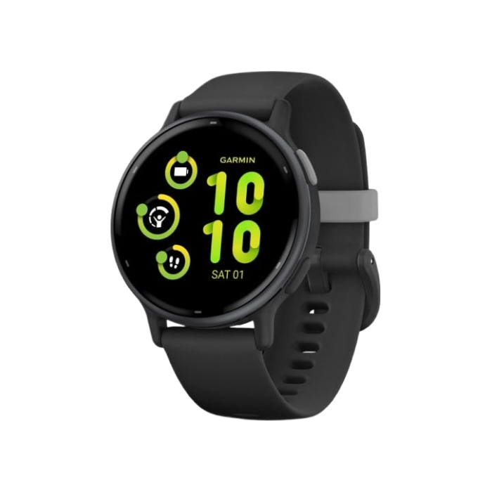 Garmin VivoActive 5 Slate Aluminum Bezel with Black Case and Silicone Band