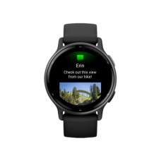 Garmin VivoActive 5 Slate Aluminum Bezel with Black Case and Silicone Band (010-02862-10)
