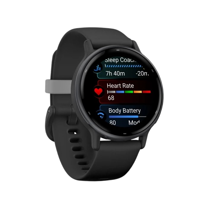 Garmin VivoActive 5 Slate Aluminum Bezel with Black Case and Silicone Band
