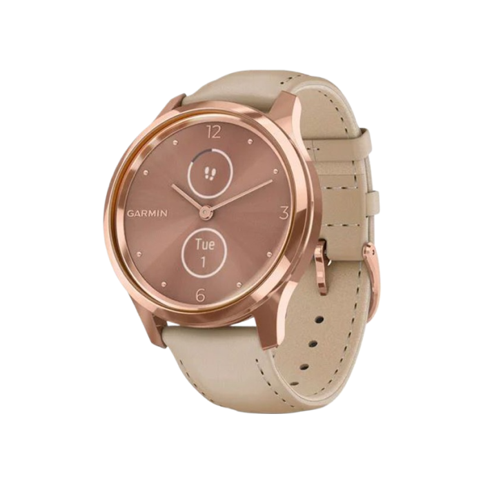 Garmin Vivomove Luxe Rose Gold-Beige Leather