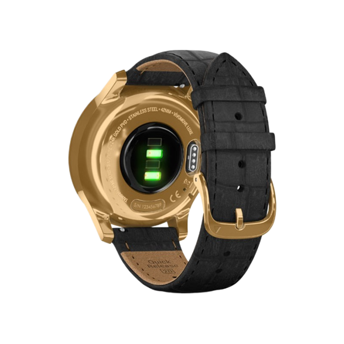 Garmin Vivomove Luxe Pure Gold-Black Leather